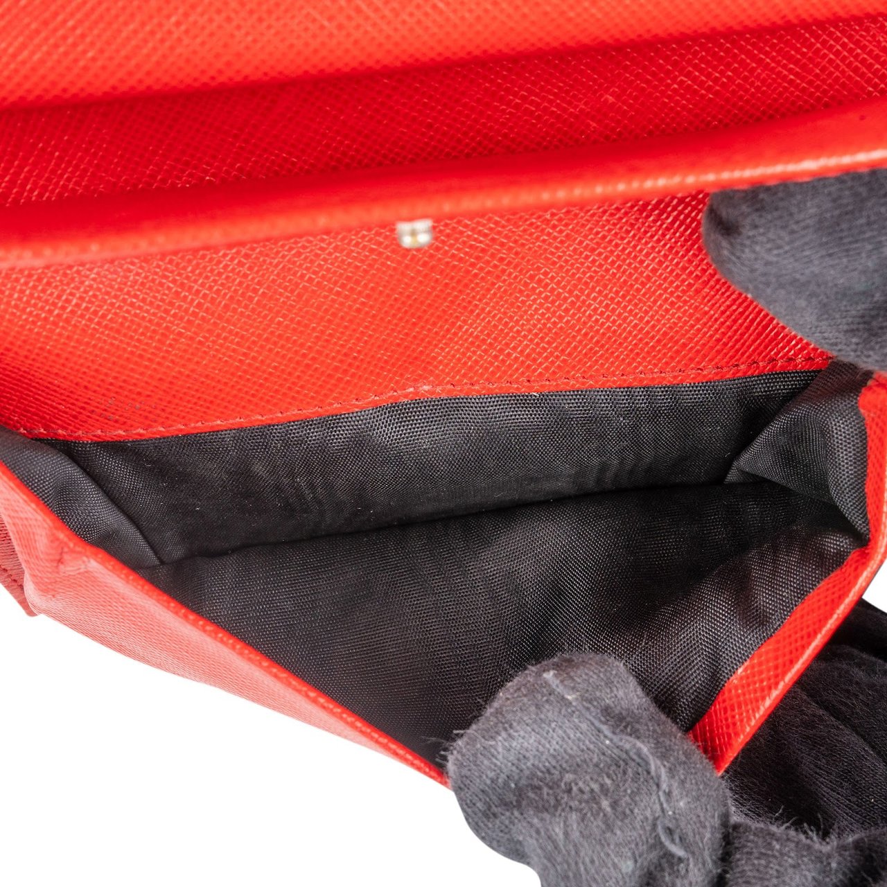 Prada Prada Red Nylon Triangle Wallet Rood