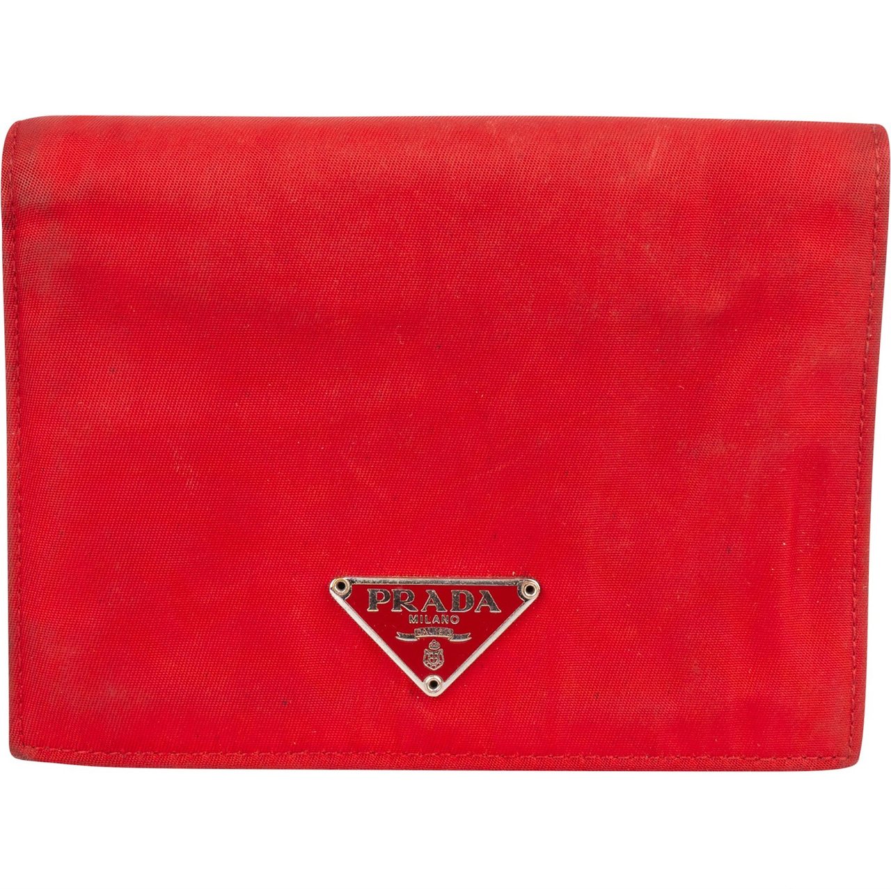 Prada Prada Red Nylon Triangle Wallet Rood