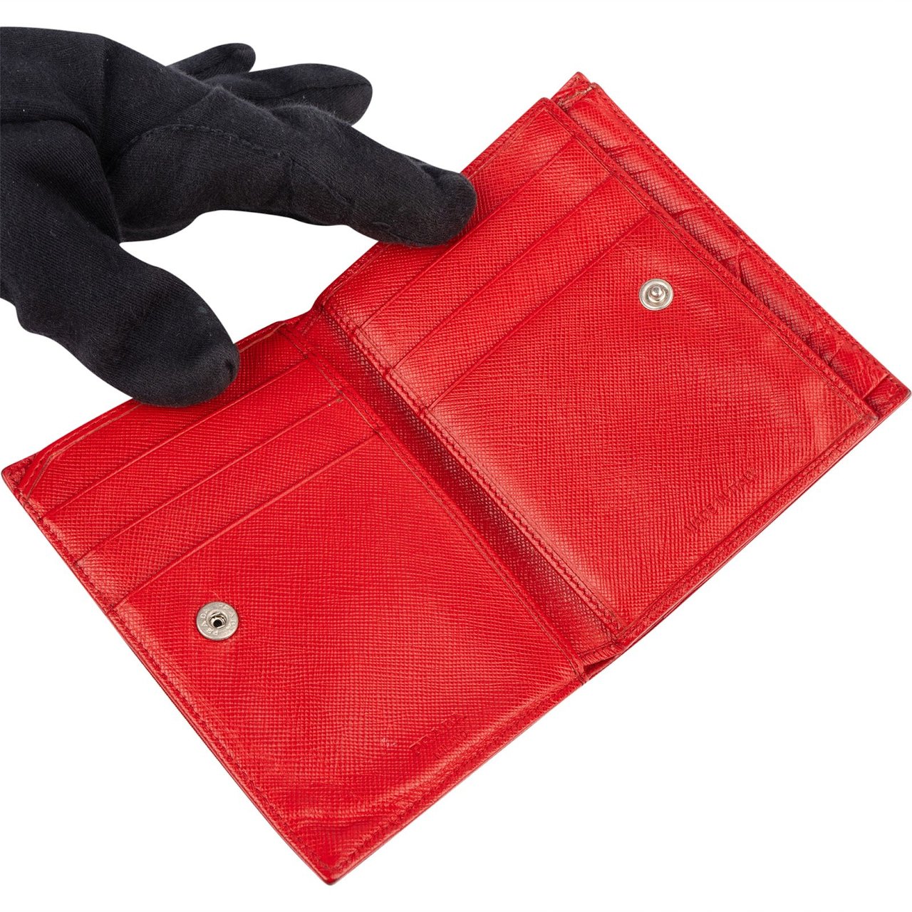 Prada Prada Red Nylon Triangle Wallet Rood