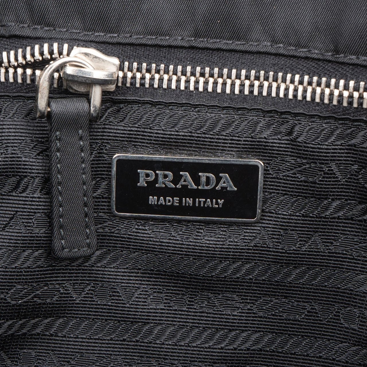 Prada Prada Nylon Triangle Tote Handbag Zwart