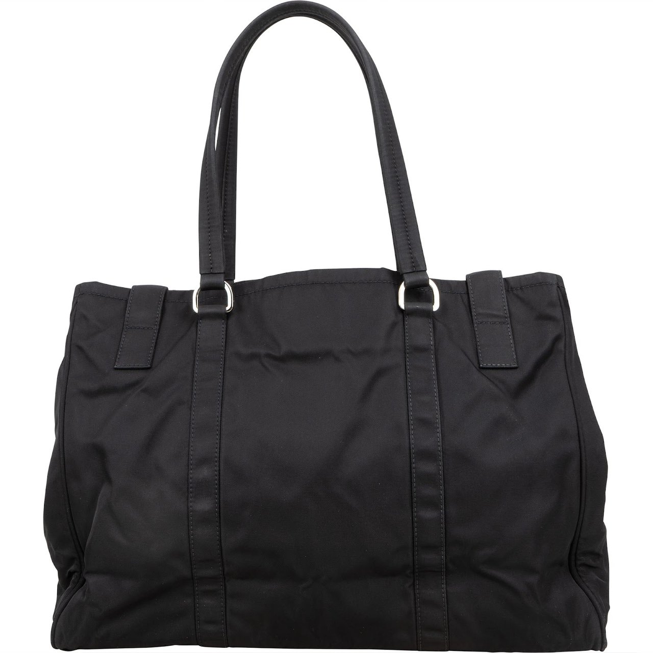 Prada Nylon Triangle Tote Handbag Zwart