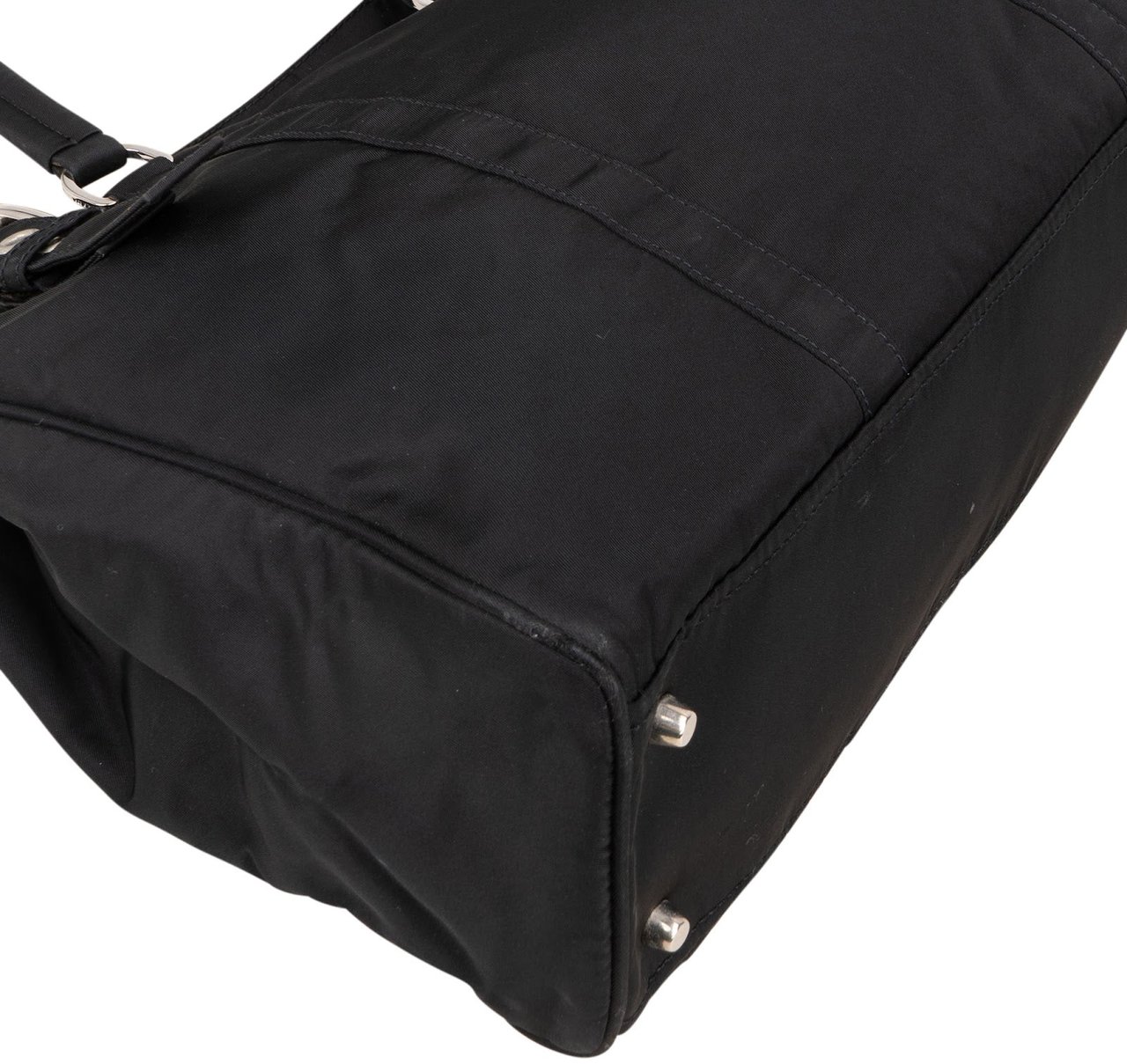 Prada Prada Nylon Triangle Tote Handbag Zwart