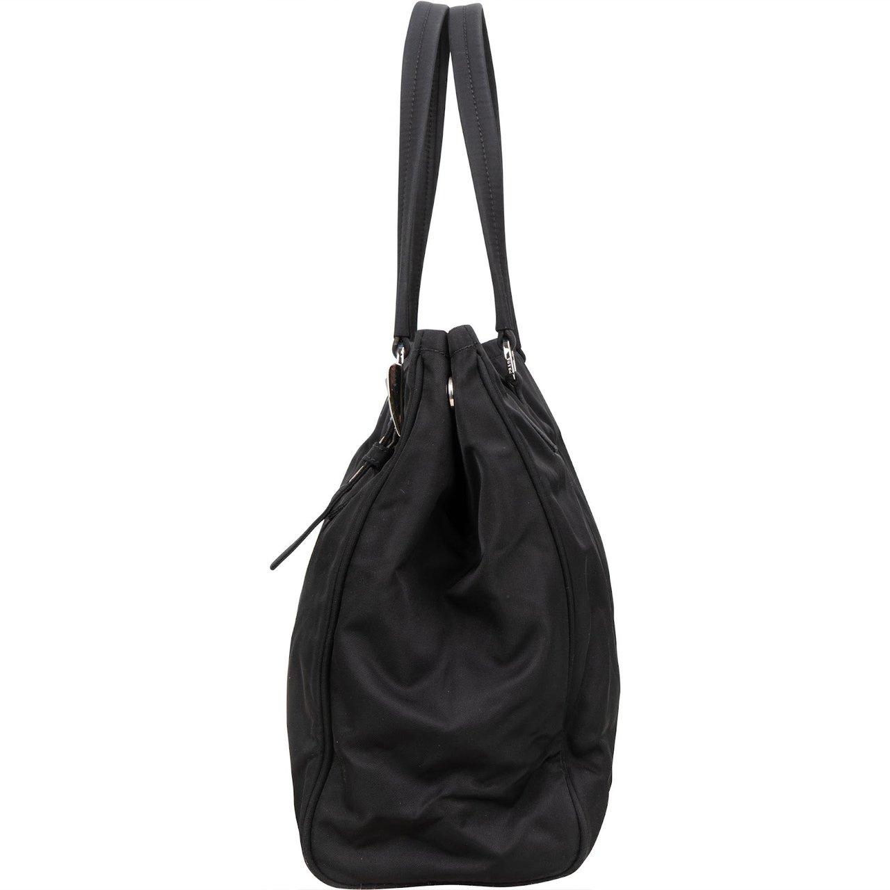 Prada Nylon Triangle Tote Handbag Zwart