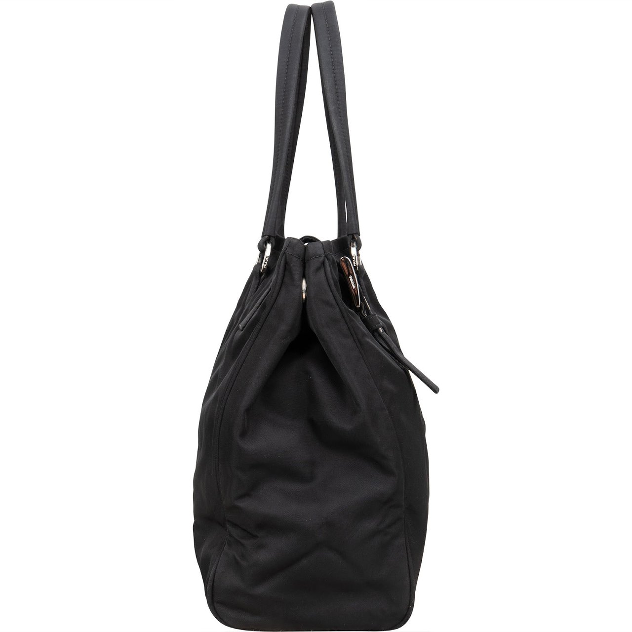 Prada Nylon Triangle Tote Handbag Zwart