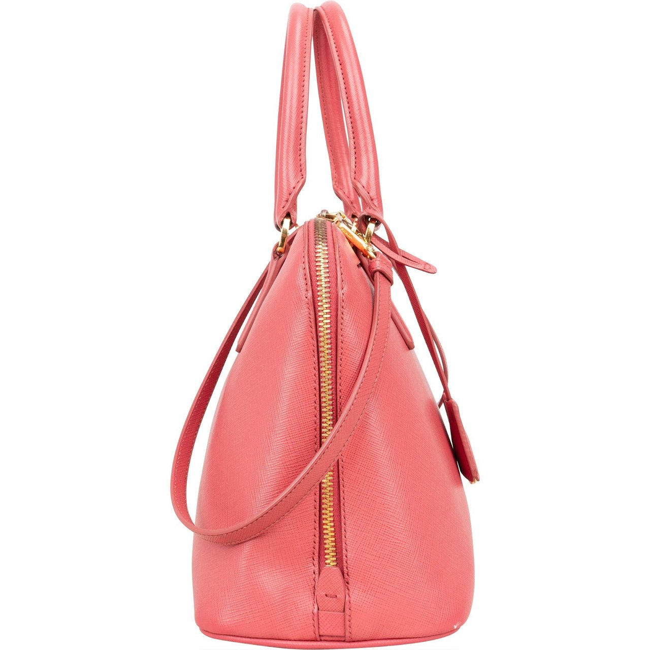 Prada Prada Saffiano Leather Promenade Handbag Rood