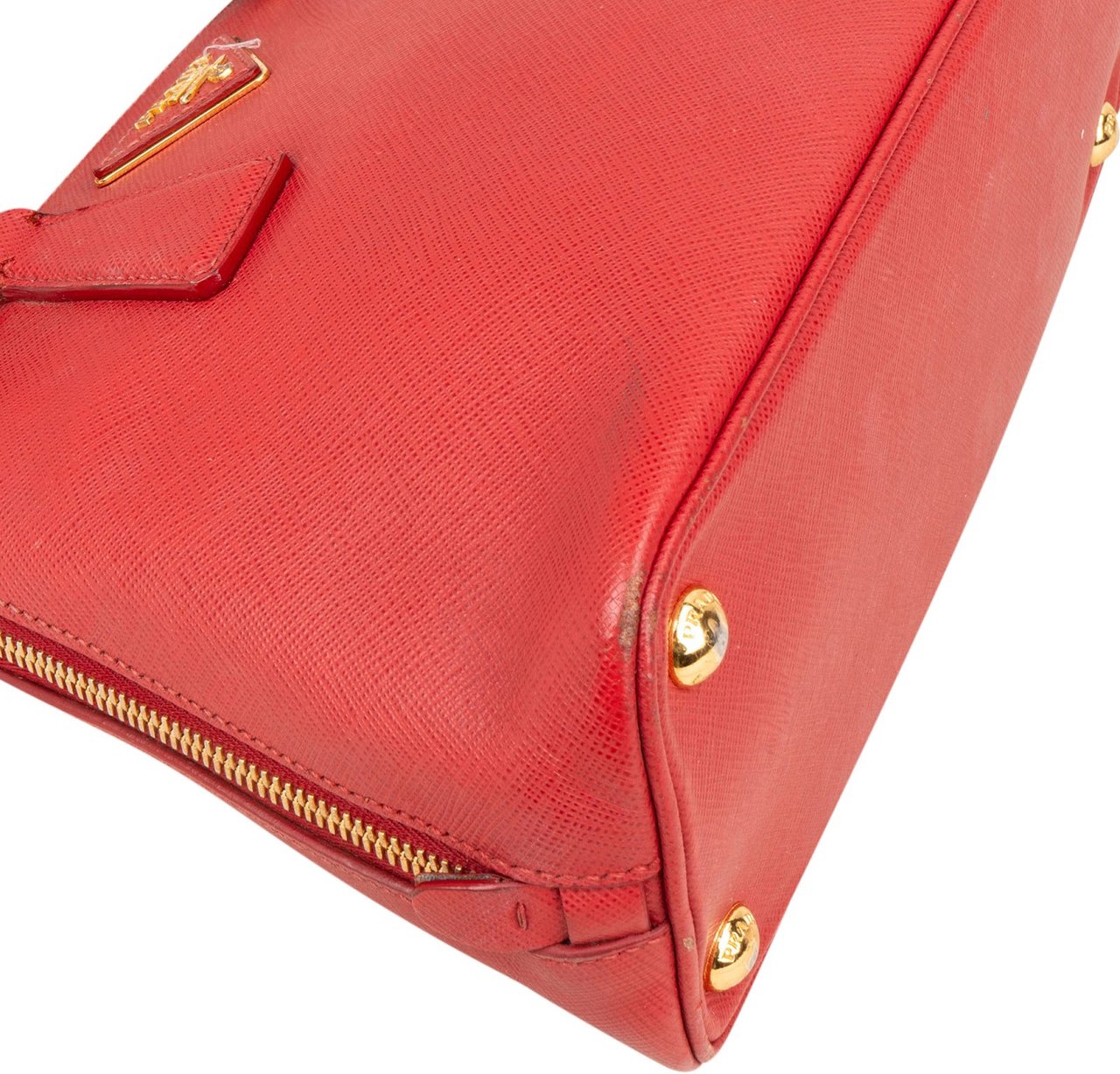 Prada Prada Red Saffiano Leather Promenade Handbag Rood