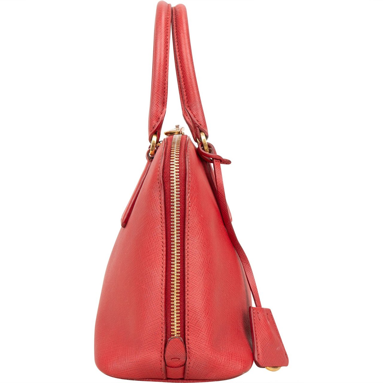 Prada Red Saffiano Leather Promenade Handbag Rood