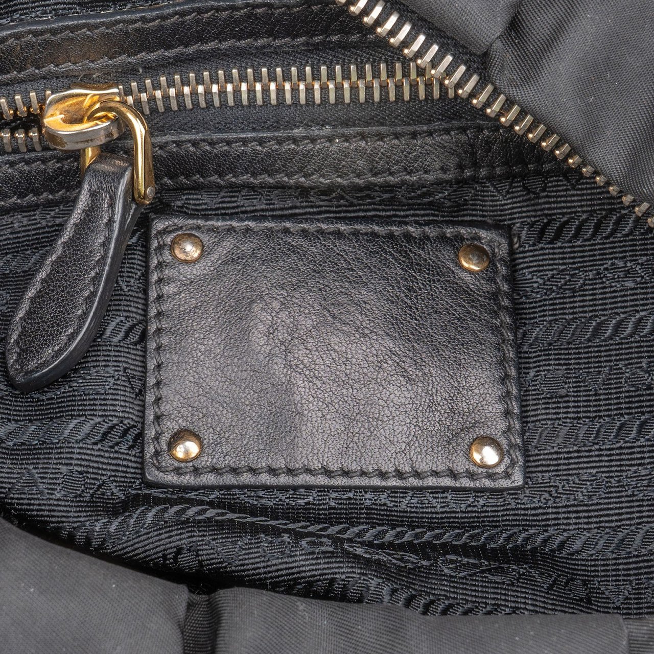 Prada Prada Nylon Gaufre Triangle Shoulder Bag Zwart