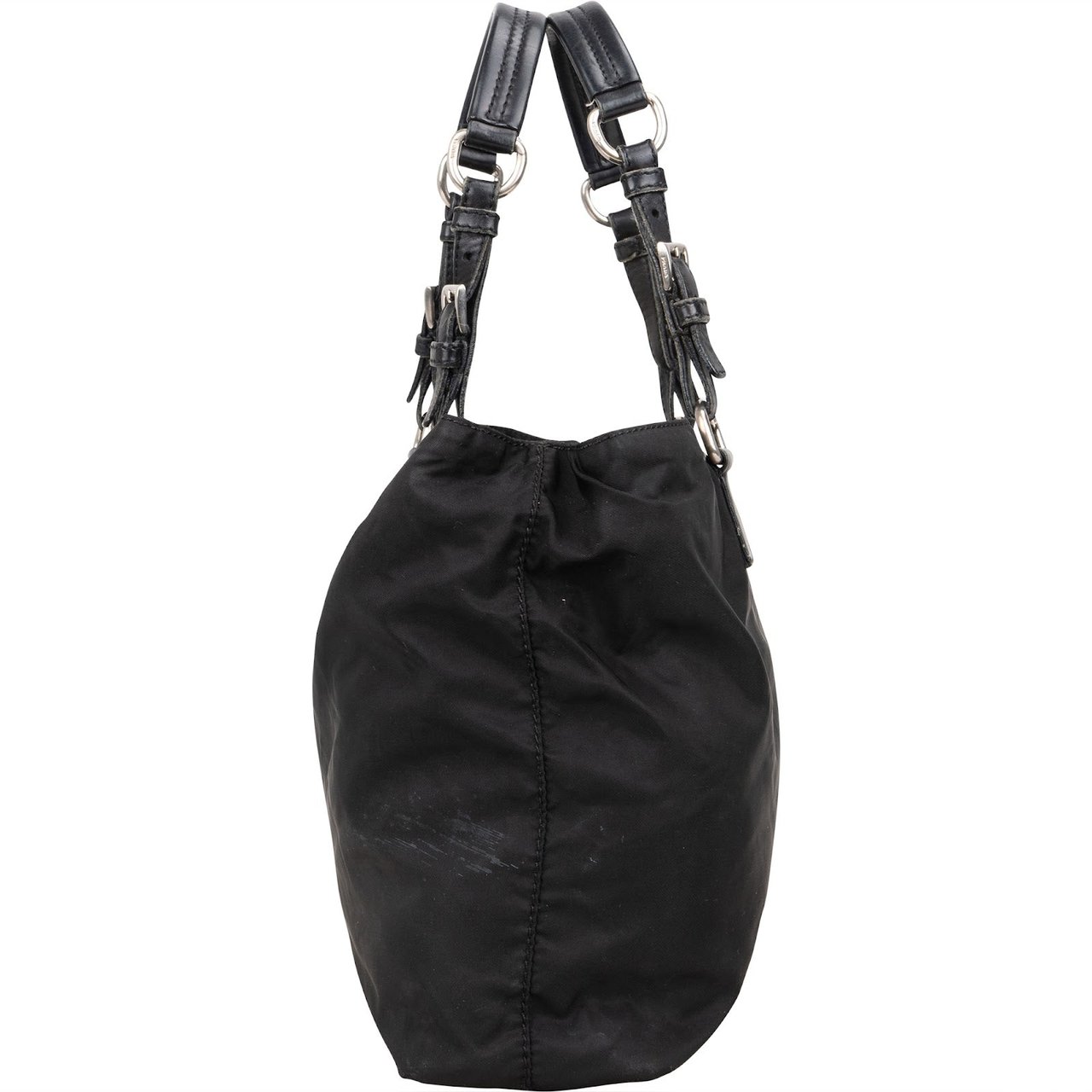 Prada Nylon Triangle Tote Shoulder Bag Zwart