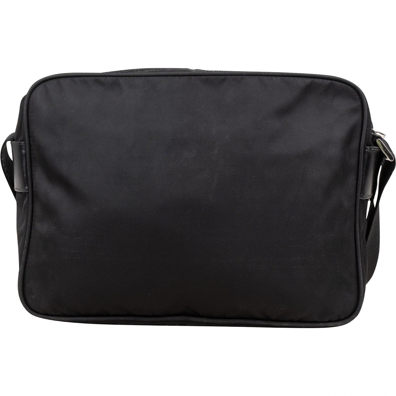 Prada Prada Nylon Triangle Messenger Crossbody Bag Zwart