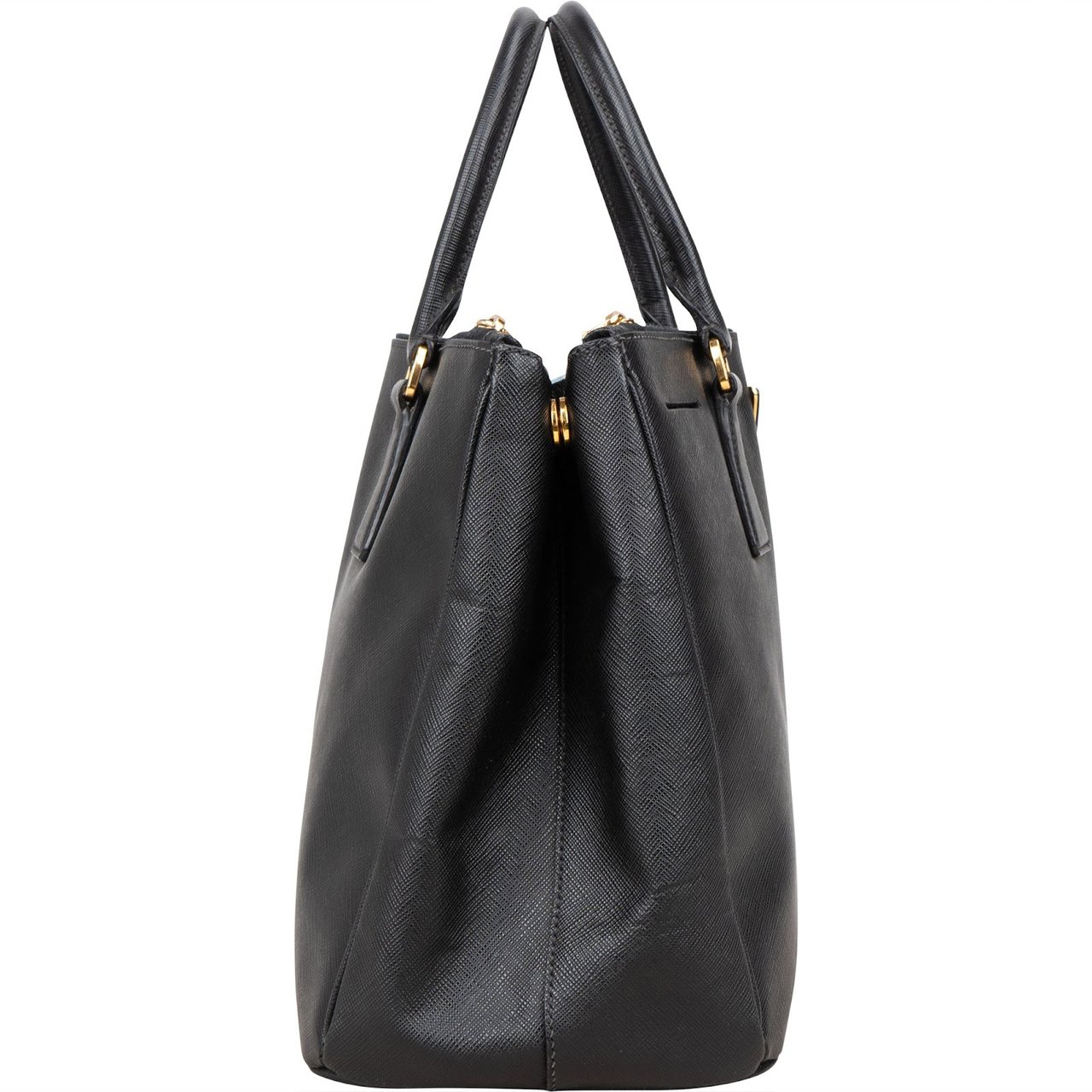 Prada Prada Saffiano Leather Galleria Handbag Zwart