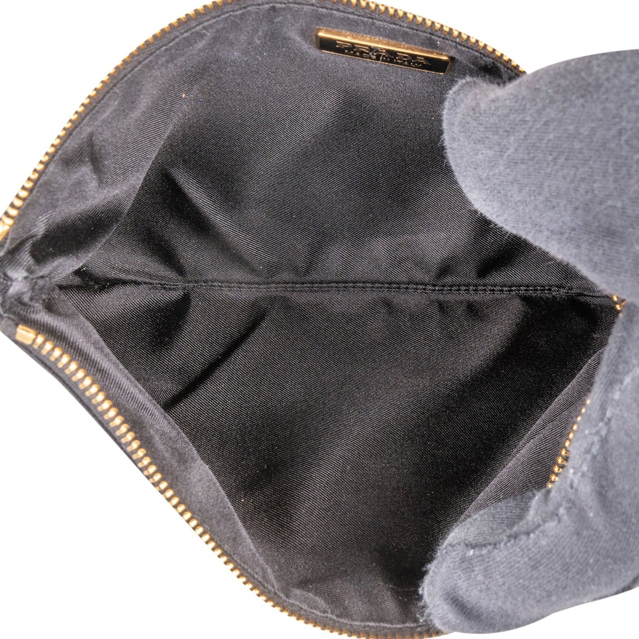 Prada Prada Black Nylon Triangle Clutch Zwart