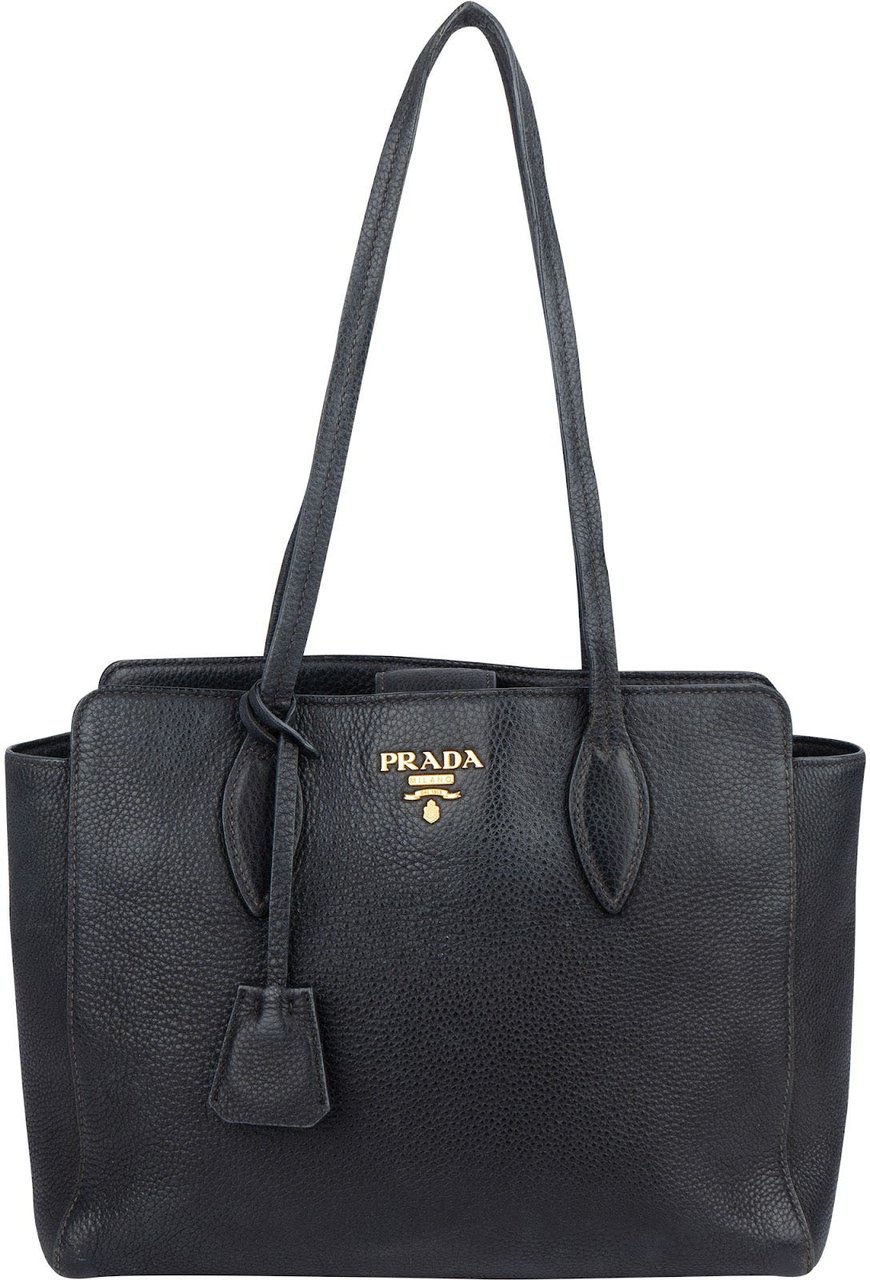 Prada Prada Vitello Daino Leather Shoulder Bag Blauw