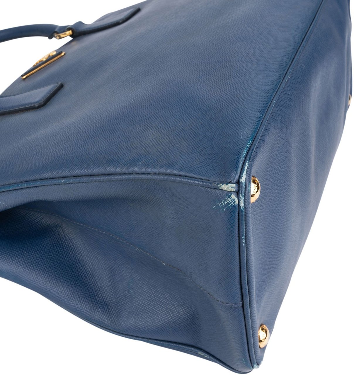 Prada Blue Saffiano Leather Galleria Handbag Blauw