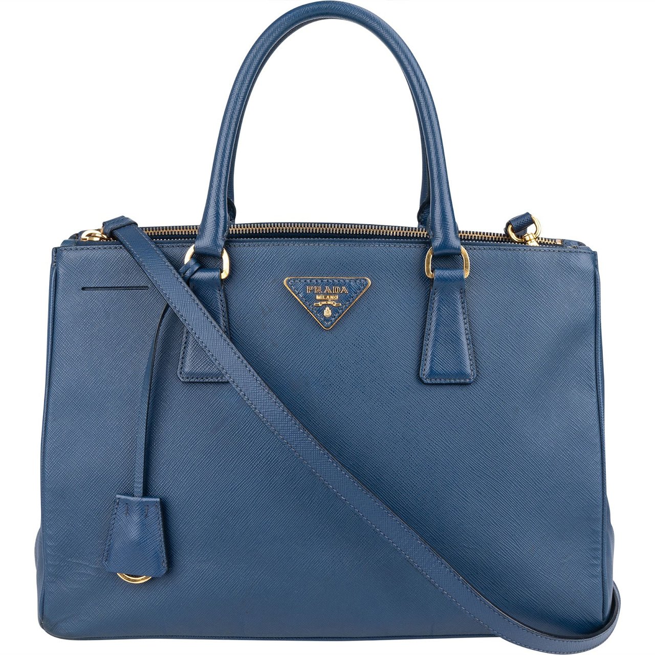 Prada Prada Blue Saffiano Galleria Handbag Blauw