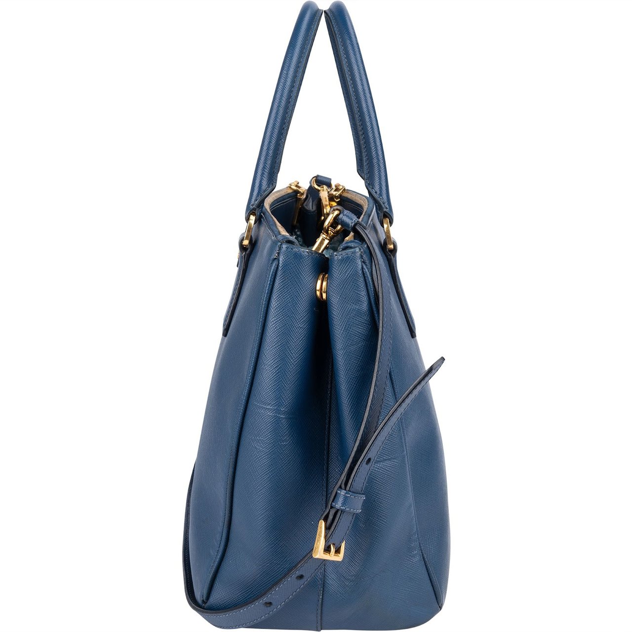 Prada Prada Blue Saffiano Galleria Handbag Blauw