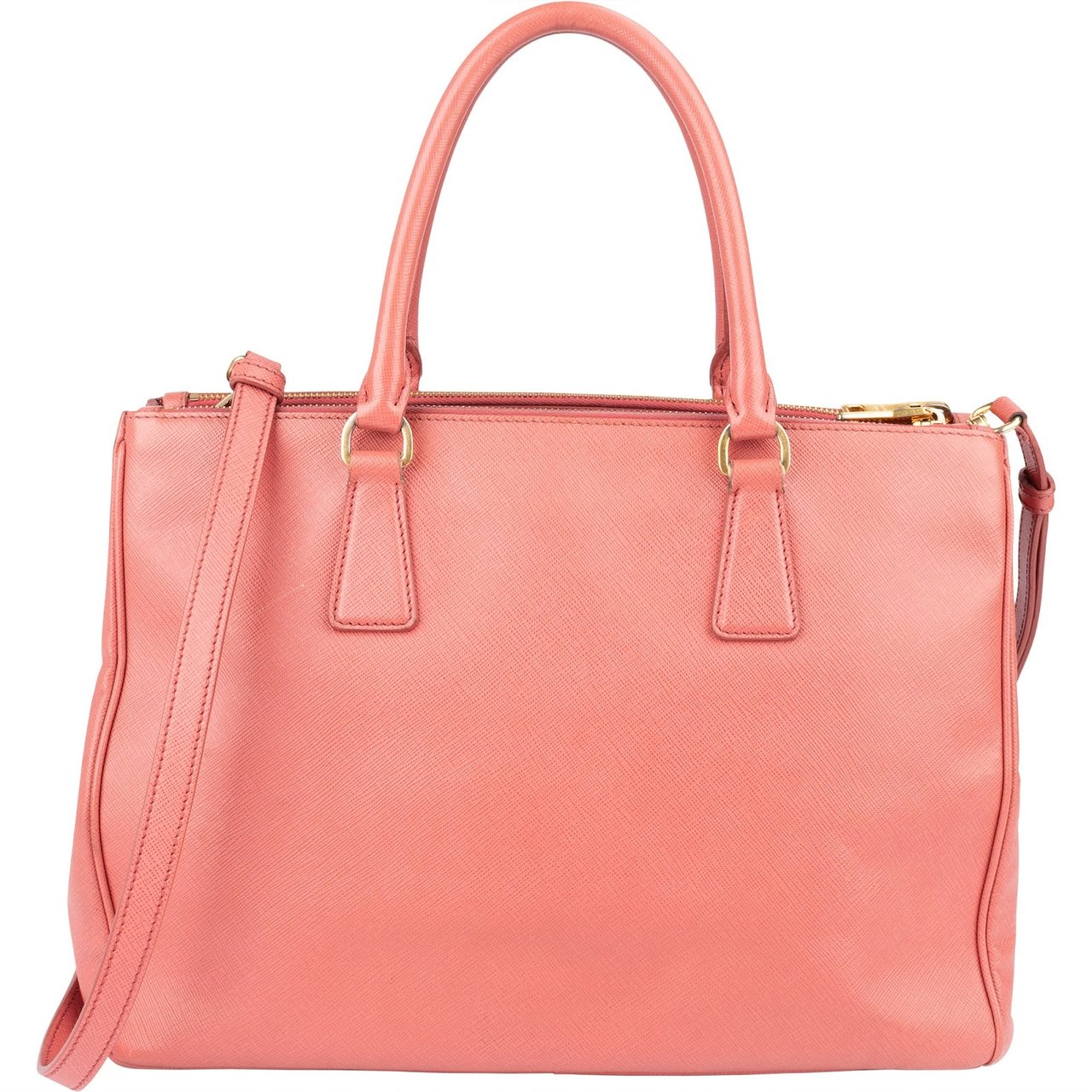 Prada Prada Pink Saffiano Leather Galleria Handbag Rood