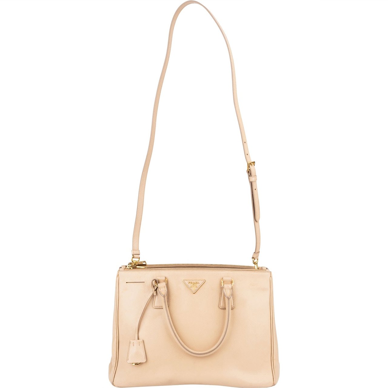 Prada Prada Saffiano Leather Galleria Handbag Beige