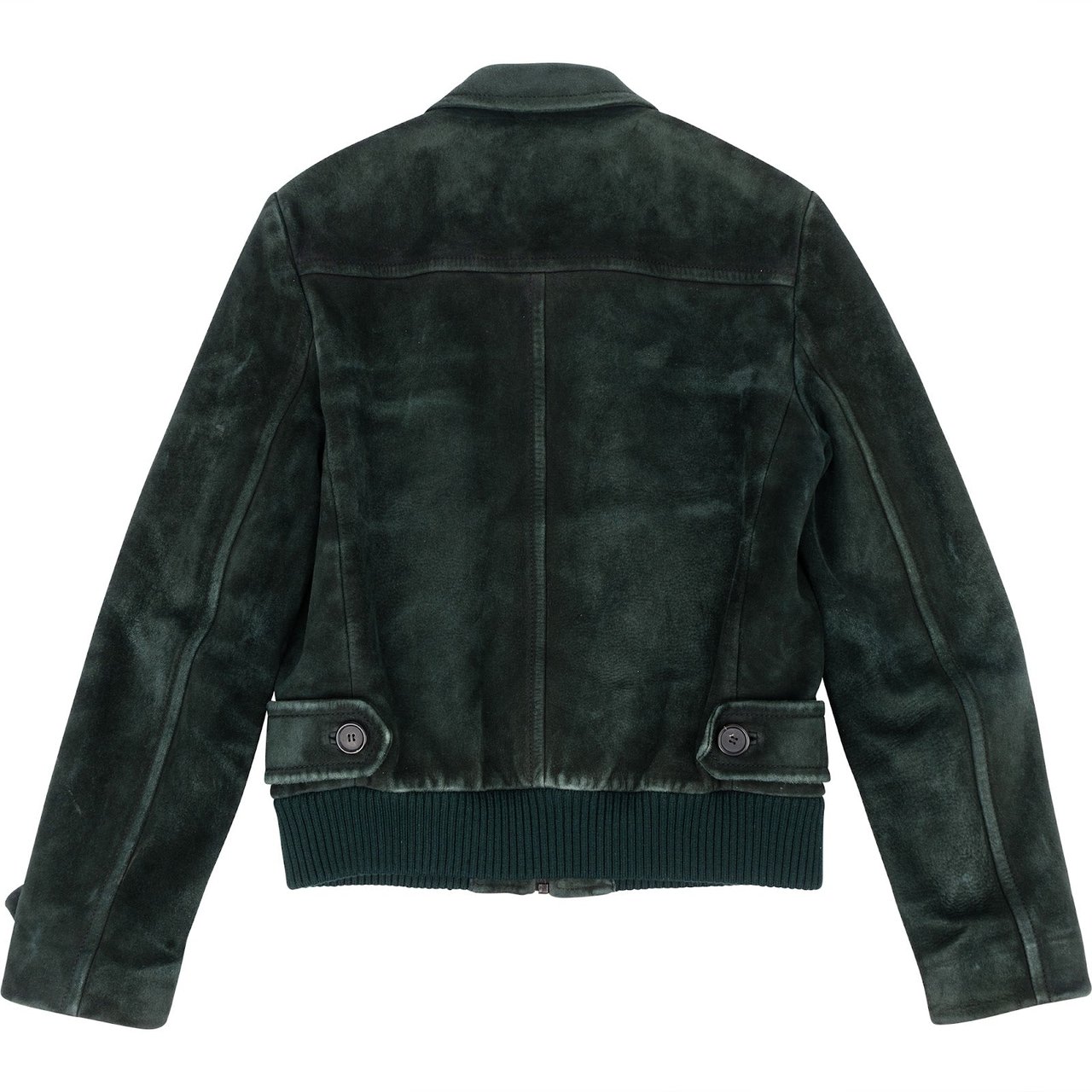 Prada Prada Dark Green Suede Blouson Jacket (S-M) Donkergroen