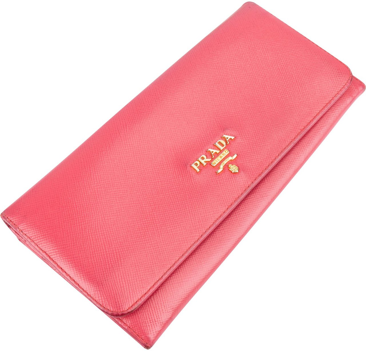 Prada Prada Pink Saffiano Continental Wallet Roze