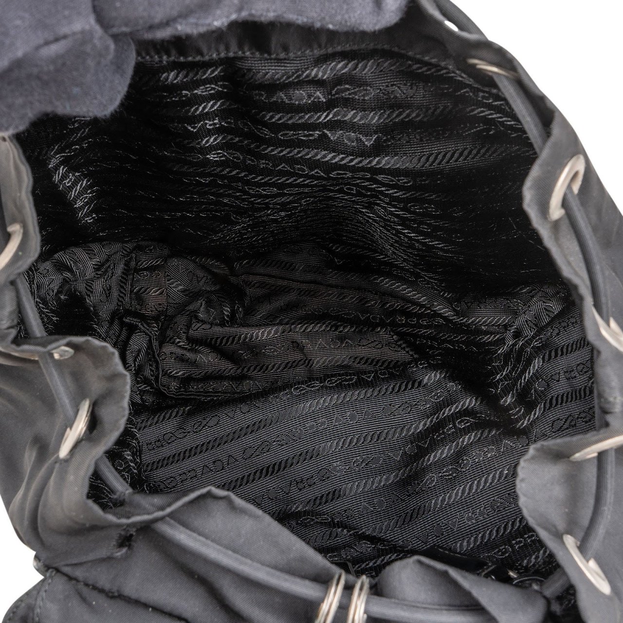 Prada Prada Nylon Triangle Vela Backpack Zwart