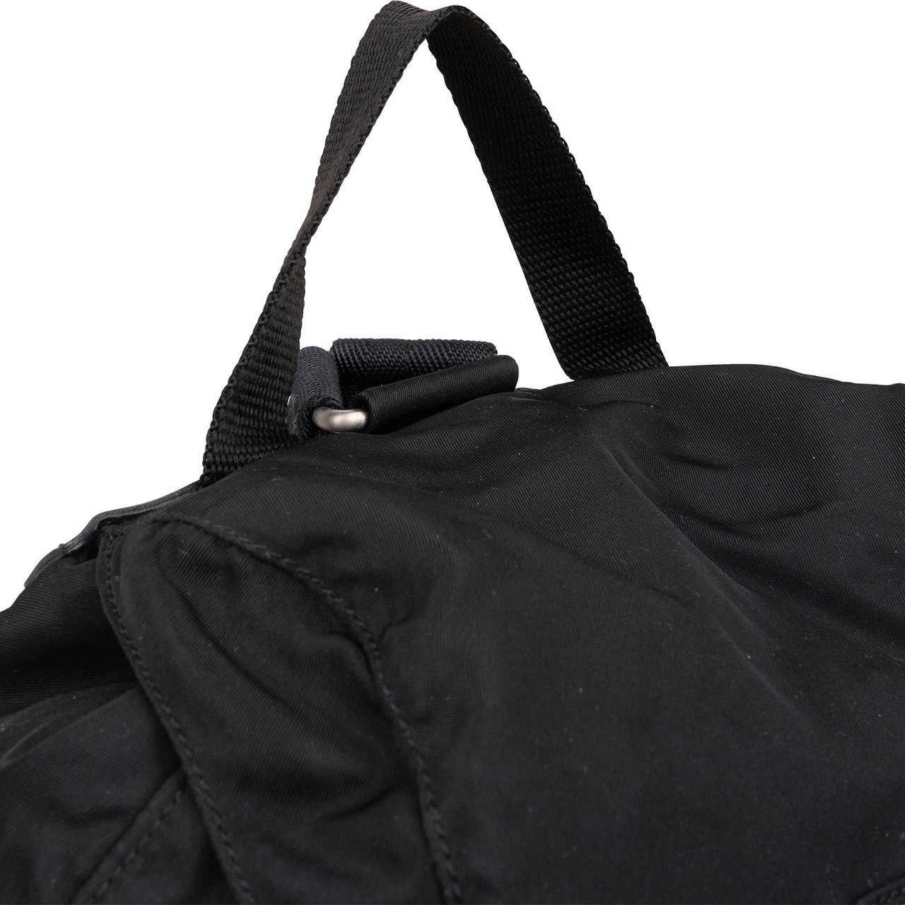 Prada Prada Nylon Triangle Vela Backpack Zwart