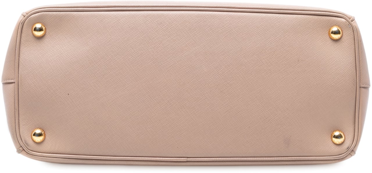 Prada Medium Saffiano Lux Galleria Double Zip Satchel Bruin