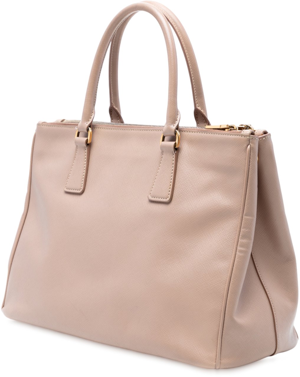 Prada Medium Saffiano Lux Galleria Double Zip Satchel Bruin