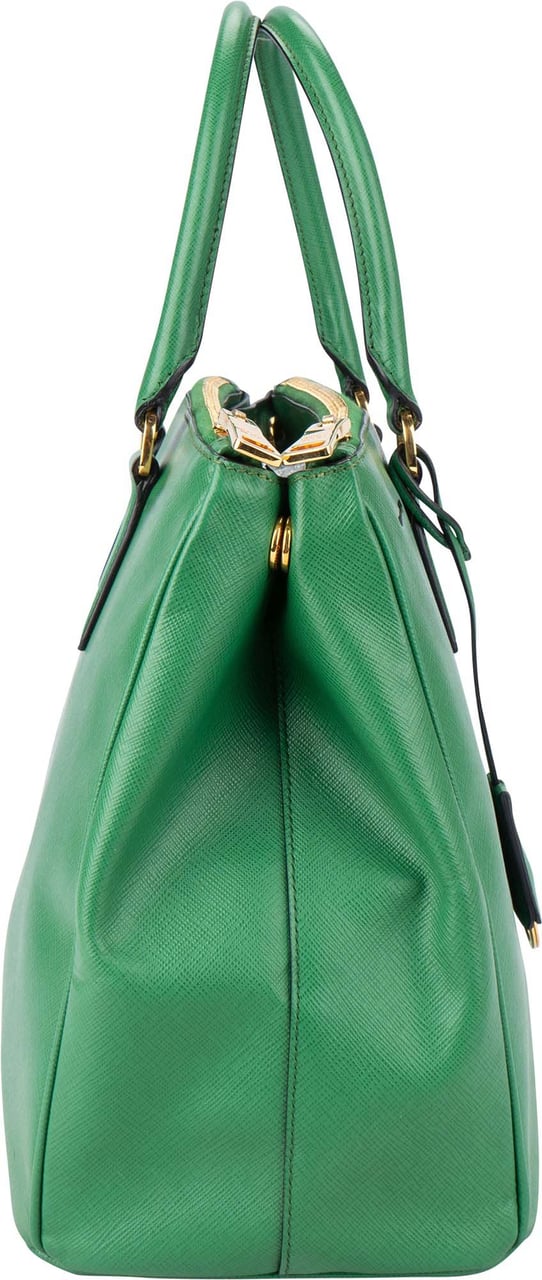 Prada Prada Green Saffiano Leather Galleria Handbag Divers