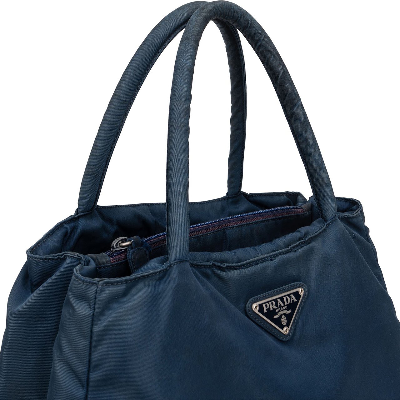 Prada Navy Nylon Tessuto Tote Handbag Navy