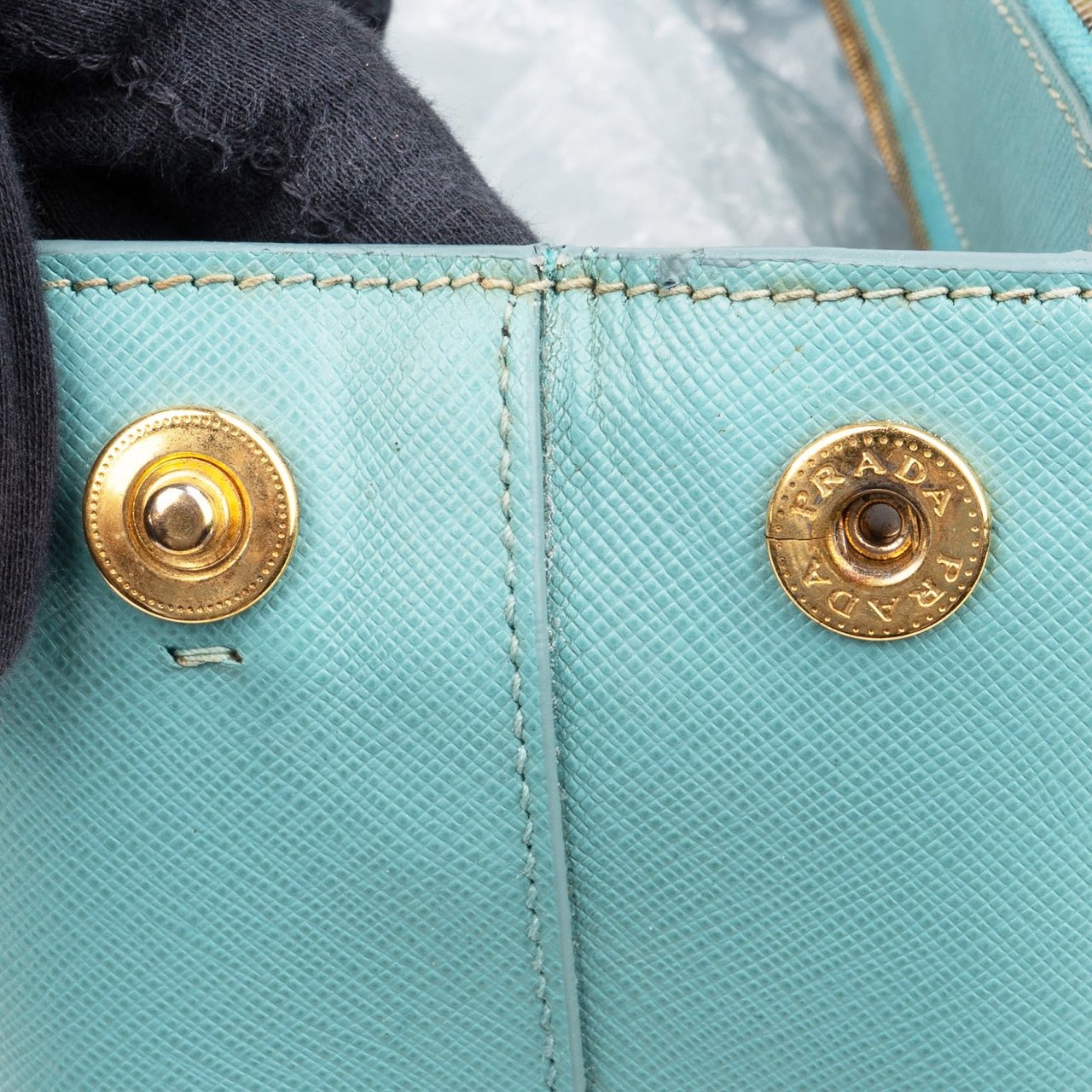 Prada Prada Saffiano Leather Galleria Handbag Blauw