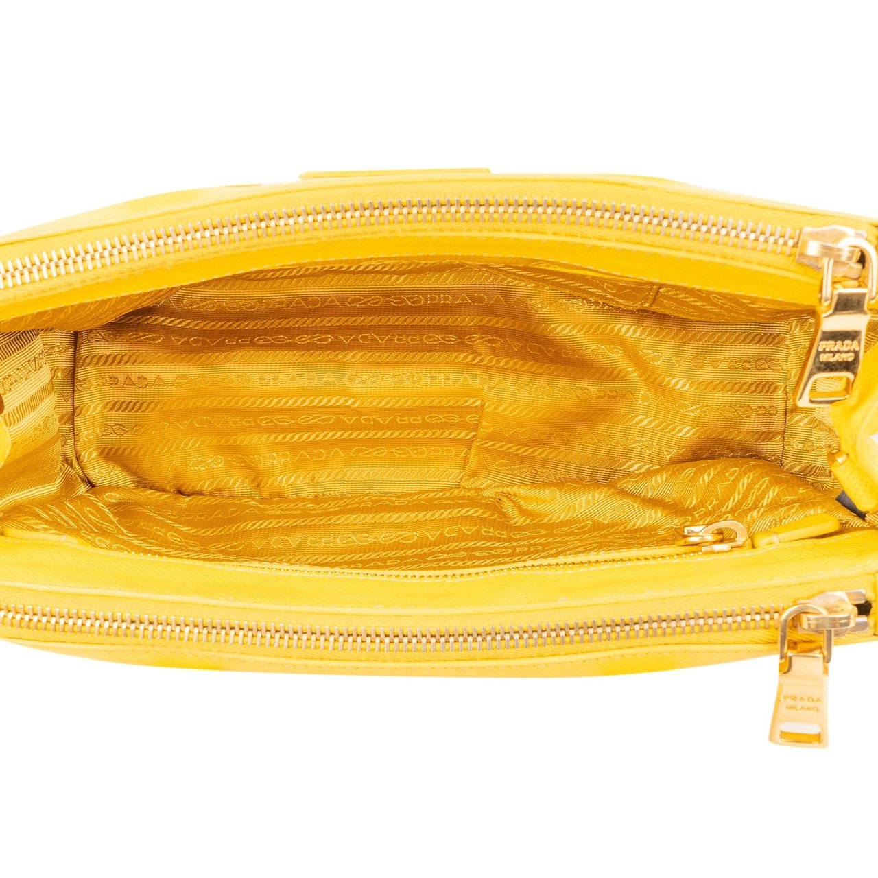 Prada Prada Saffiano Leather Small Galleria Handbag Geel