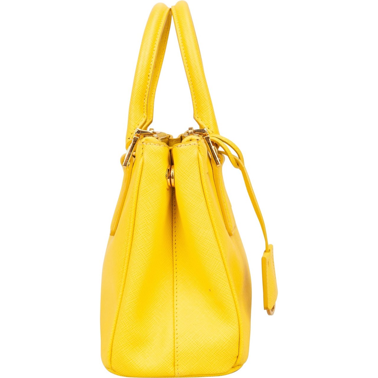 Prada Prada Saffiano Leather Small Galleria Handbag Geel