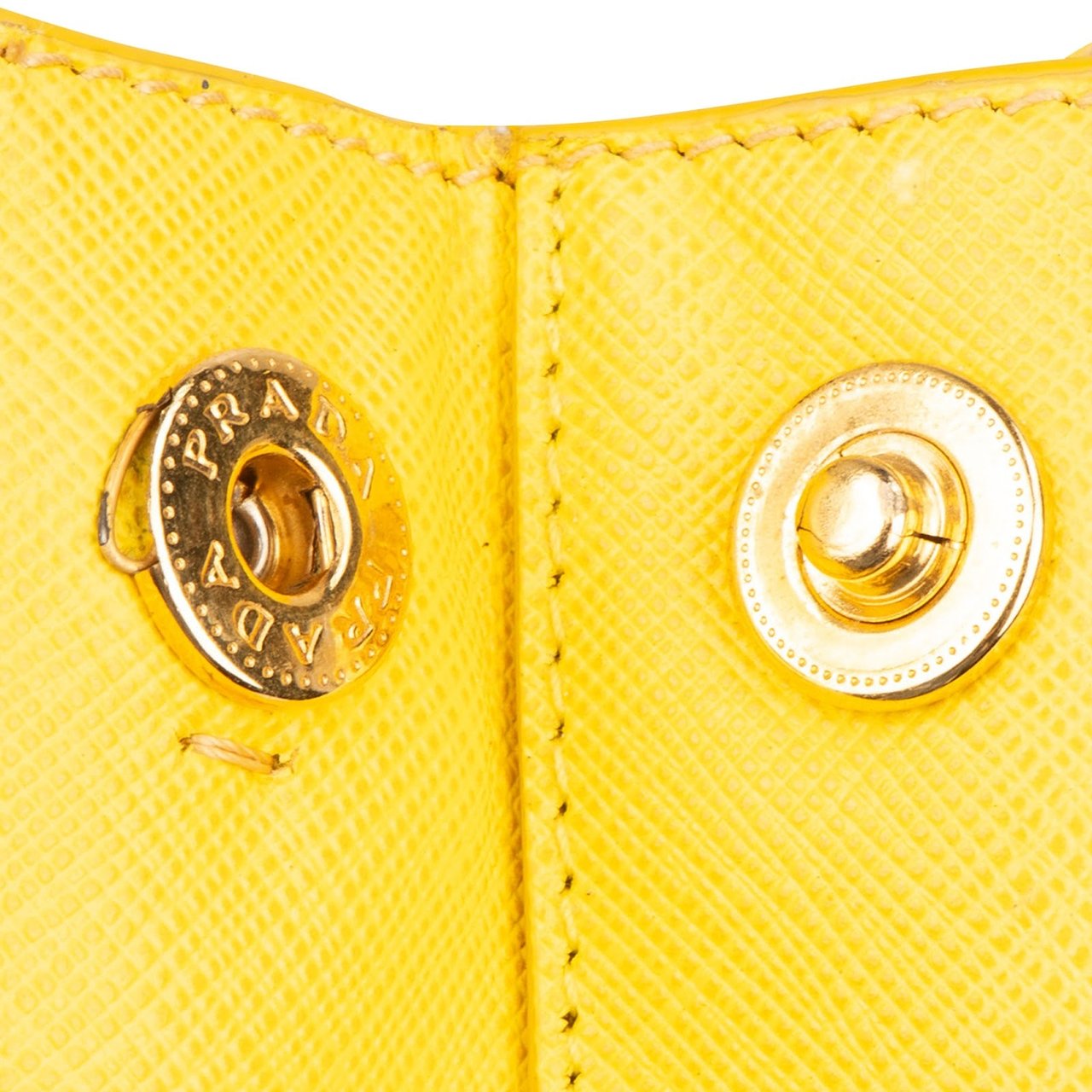 Prada Prada Saffiano Leather Small Galleria Handbag Geel