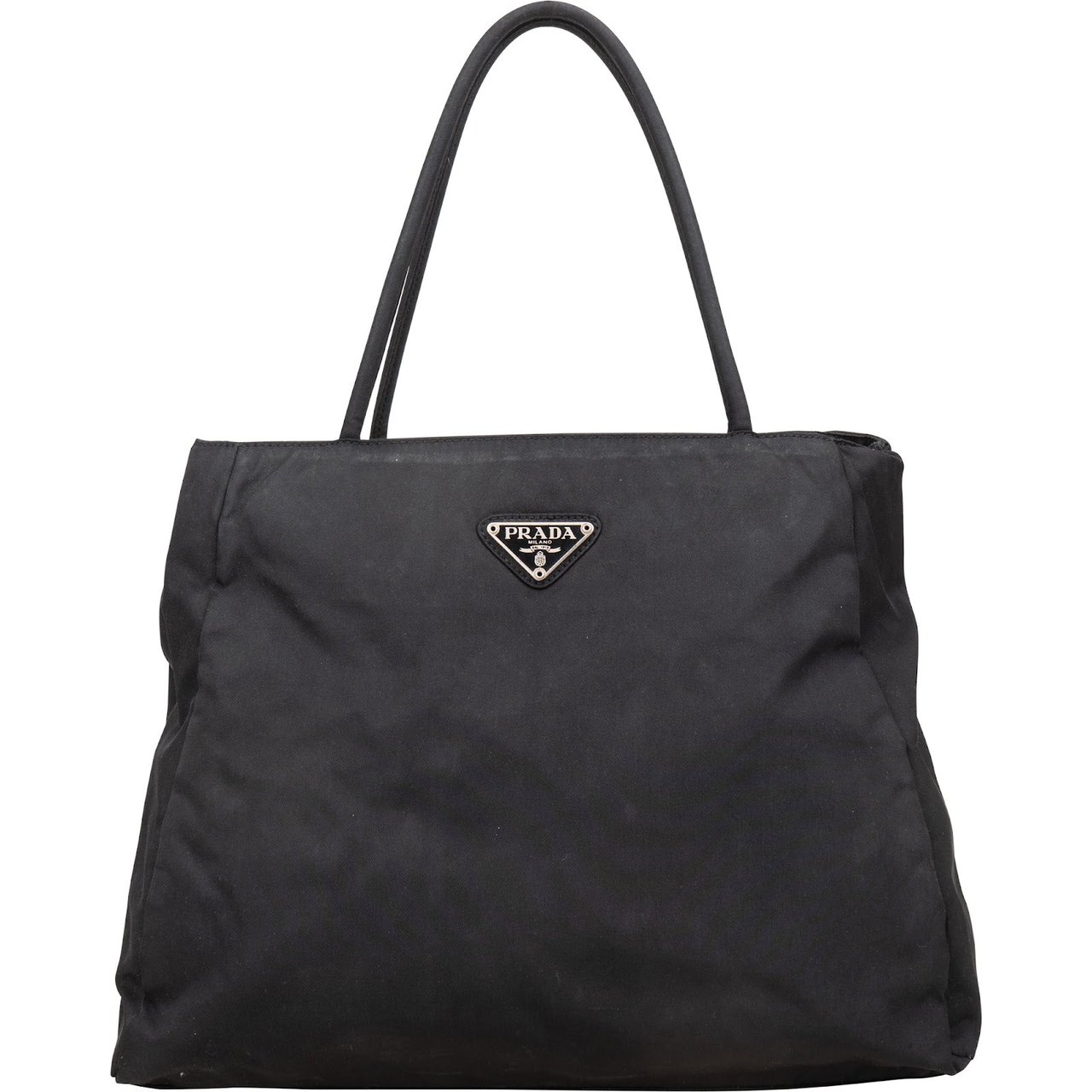 Prada Prada Black Nylon Triangle  Handbag Zwart