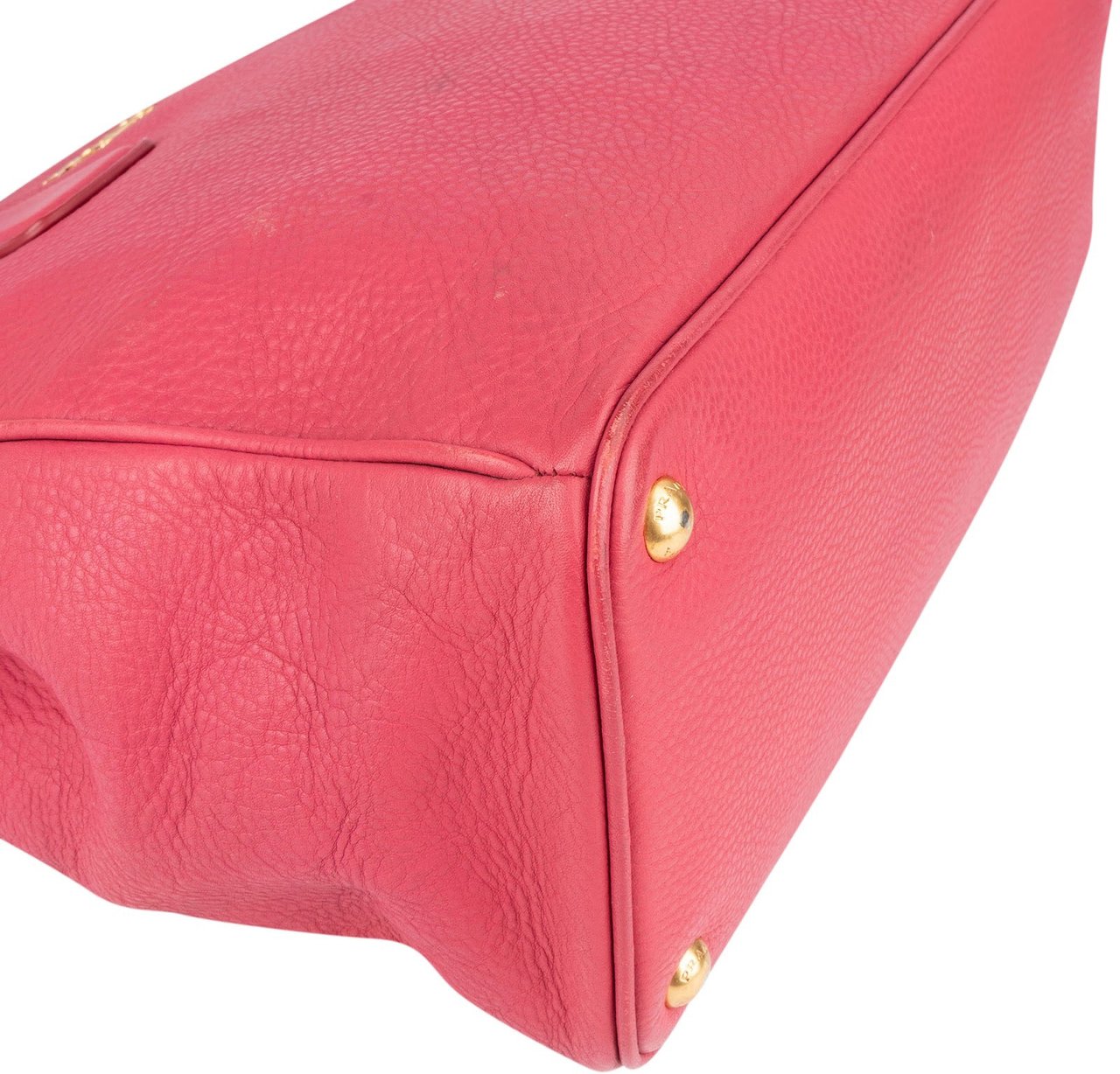 Prada Pink Leather Galleria Double Zip Tote Handbag Roze