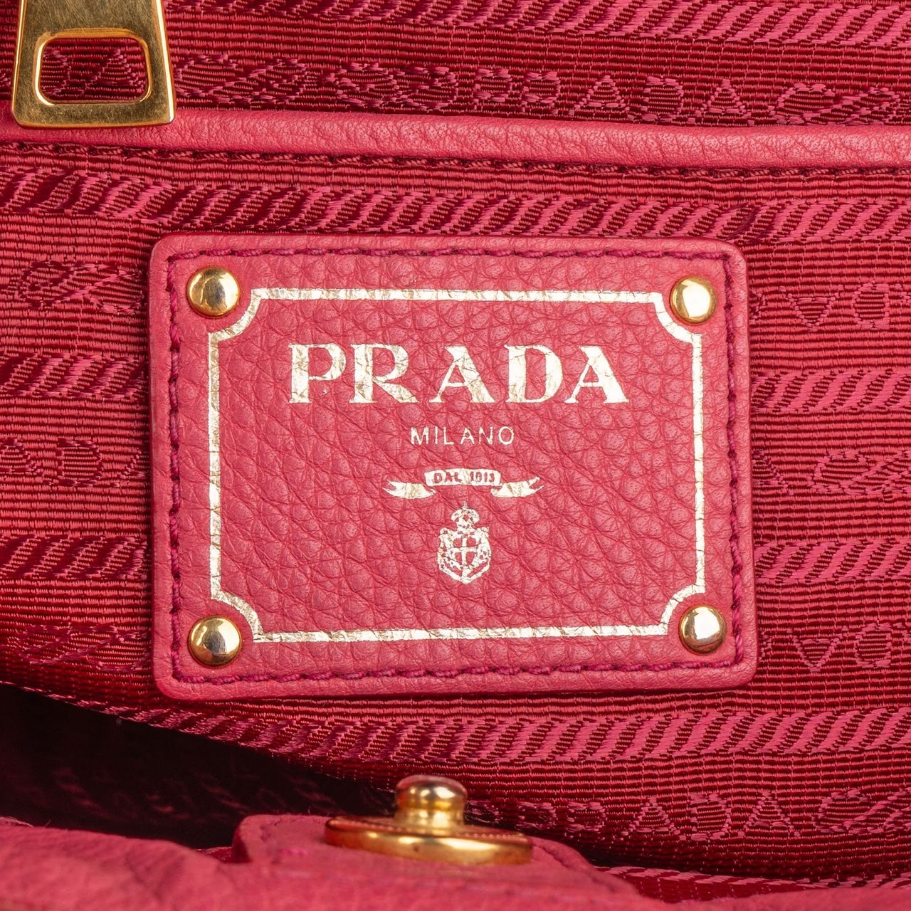 Prada Prada Pink Leather Galleria Double Zip Tote Handbag Rood