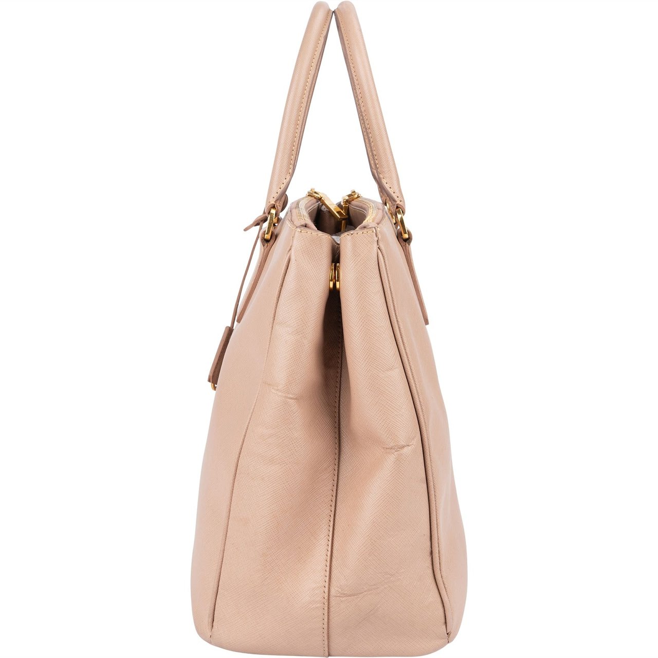 Prada Prada Rose Saffiano Leather Galleria Handbag Rood