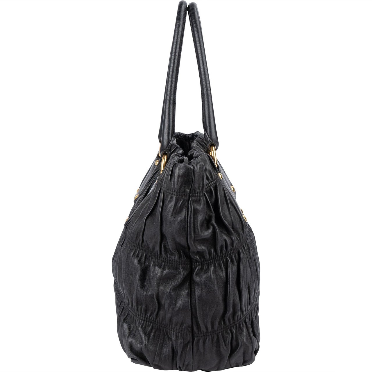 Prada Quilted Leather Gauffre Tote Handbag Zwart