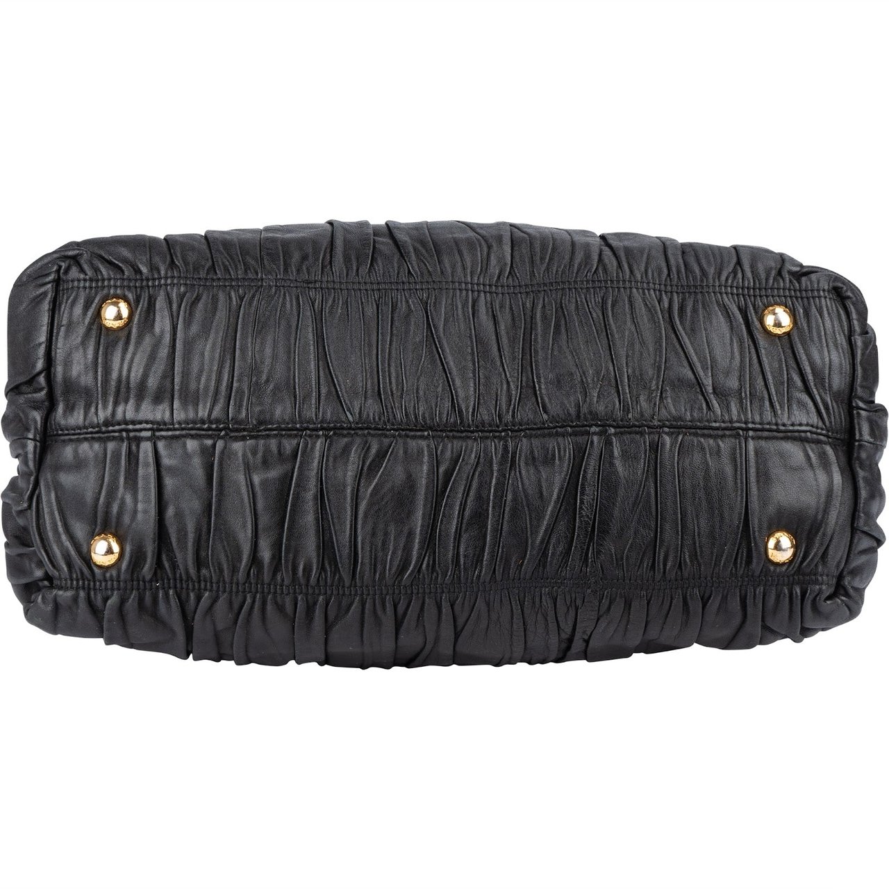 Prada Prada Quilted Leather Gauffre Tote Handbag Zwart