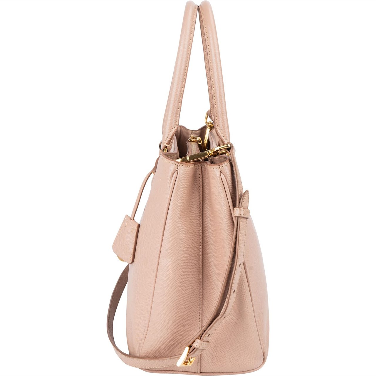 Prada Prada Rose Saffiano Leather Galleria Tote Handbag Rood