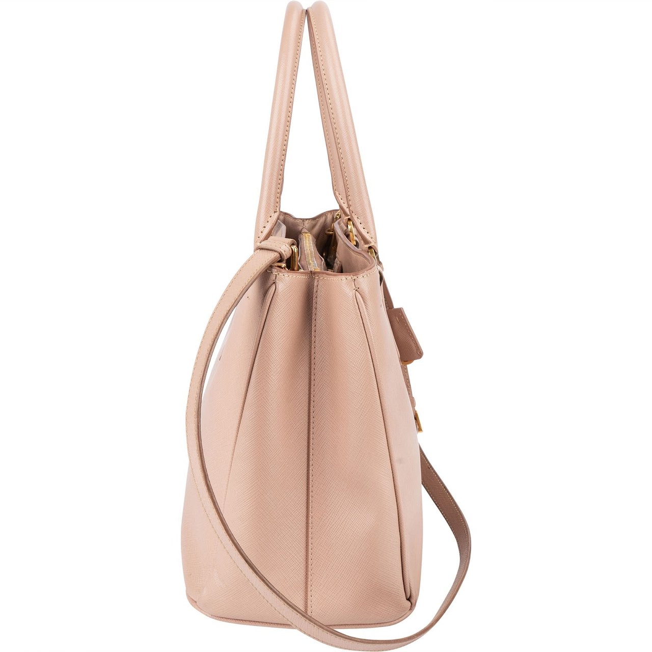 Prada Prada Rose Saffiano Leather Galleria Tote Handbag Rood