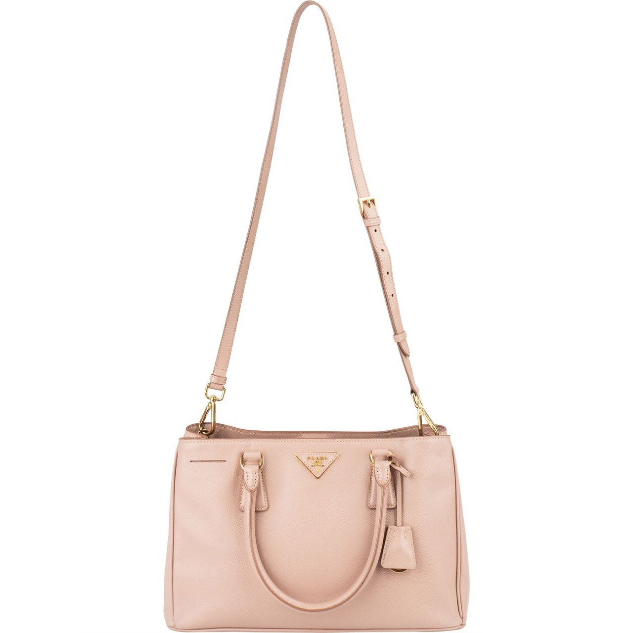 Prada Prada Rose Saffiano Leather Galleria Tote Handbag Rood