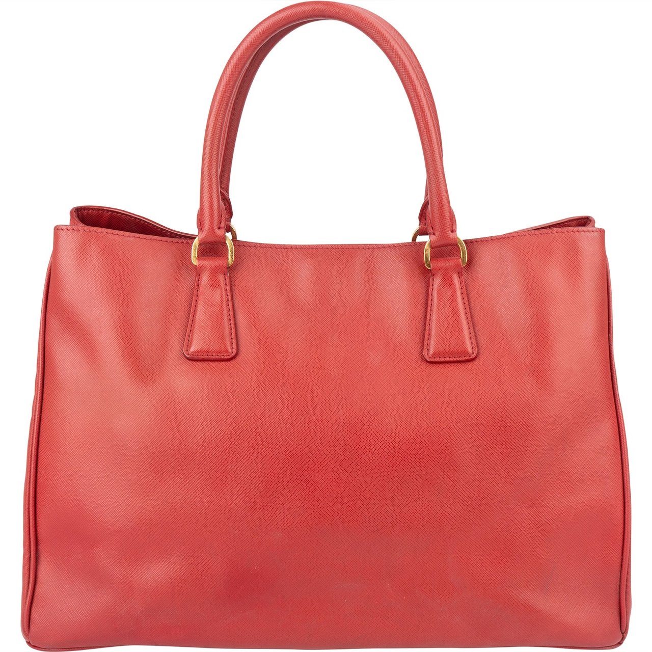 Prada Prada Red Saffiano Leather Galleria Tote Handbag Rood