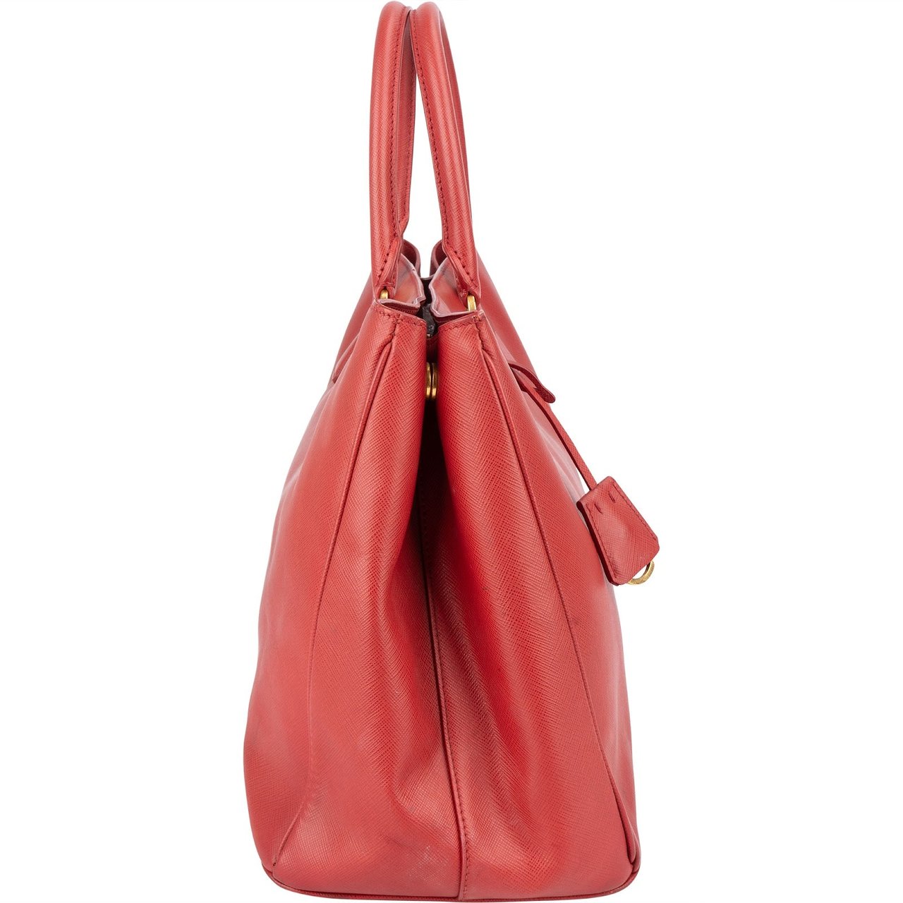 Prada Prada Red Saffiano Leather Galleria Tote Handbag Rood