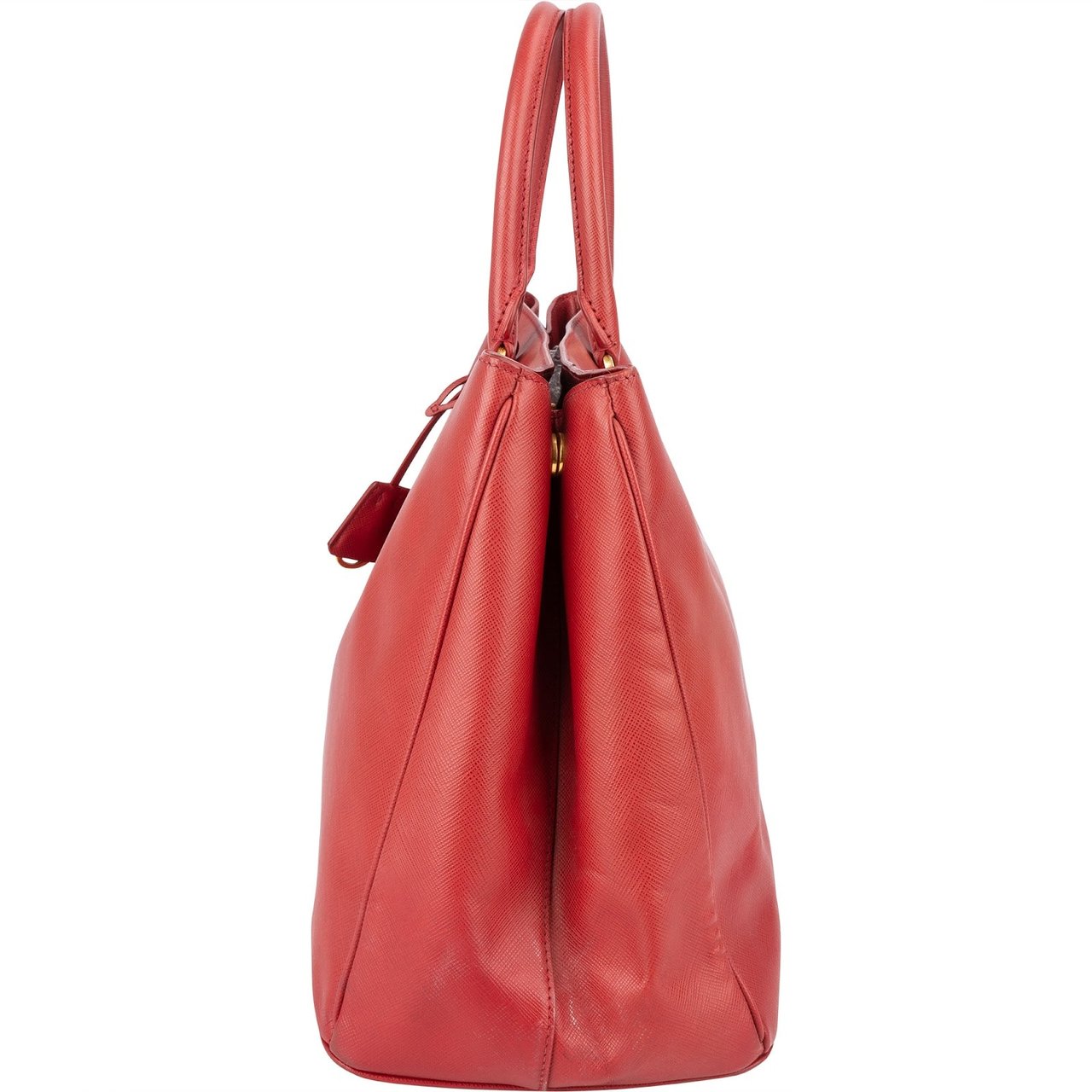 Prada Prada Red Saffiano Leather Galleria Tote Handbag Rood