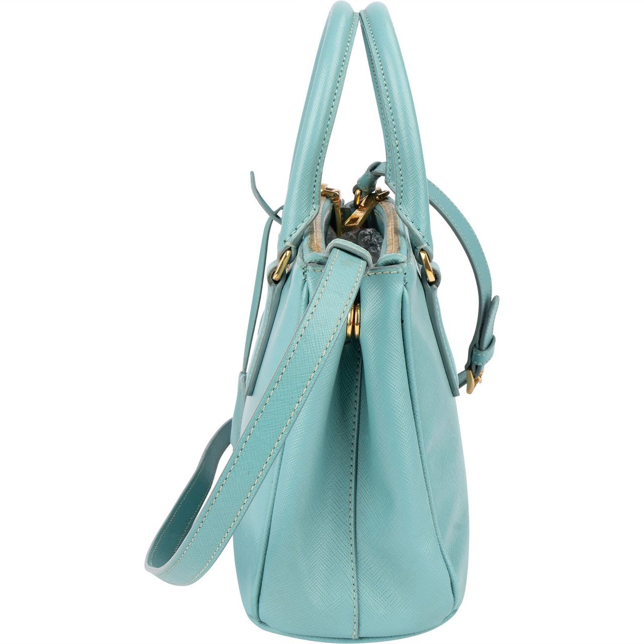 Prada Saffiano Leather Small Galleria Bag Handbag Lichtblauw