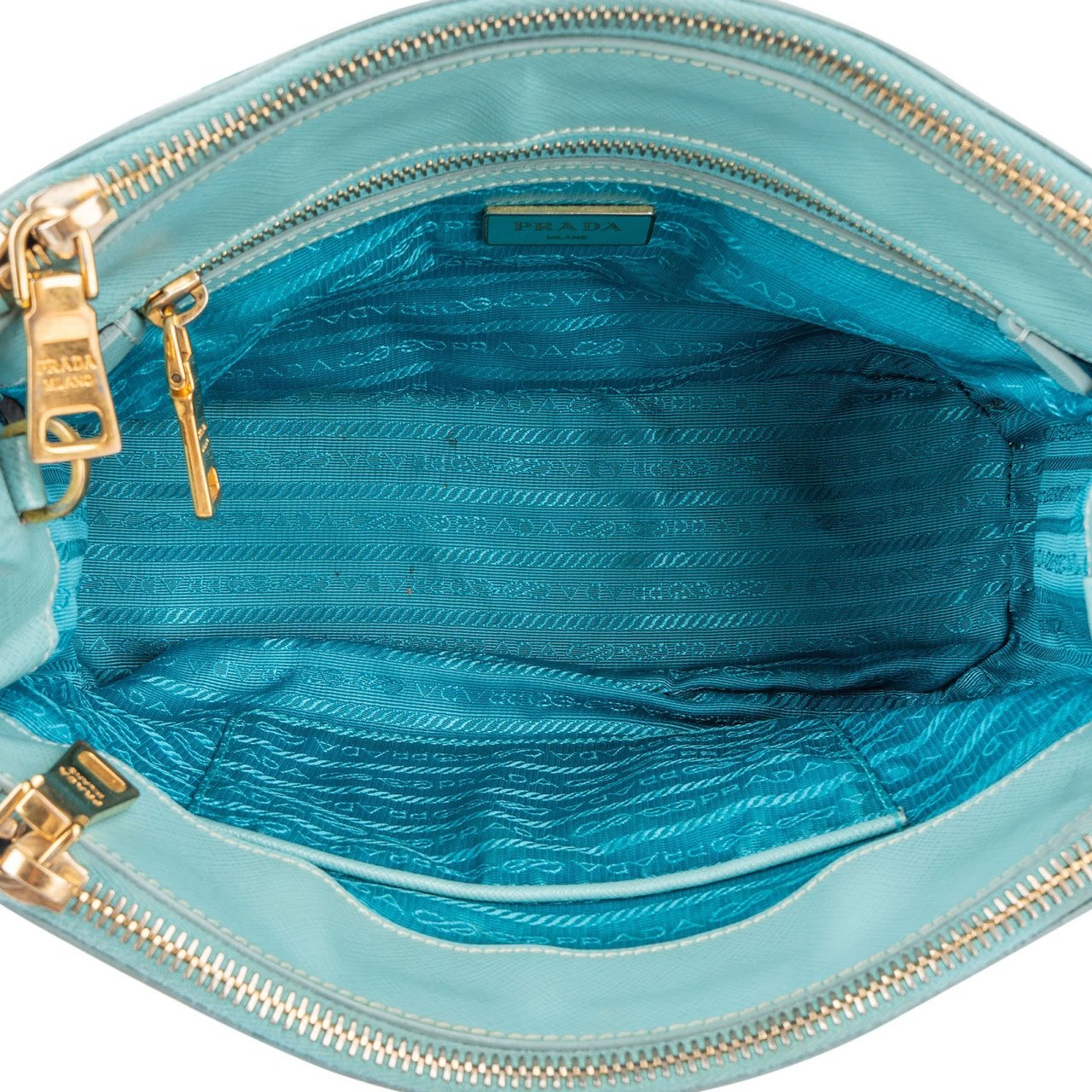 Prada Saffiano Leather Small Galleria Bag Handbag Lichtblauw
