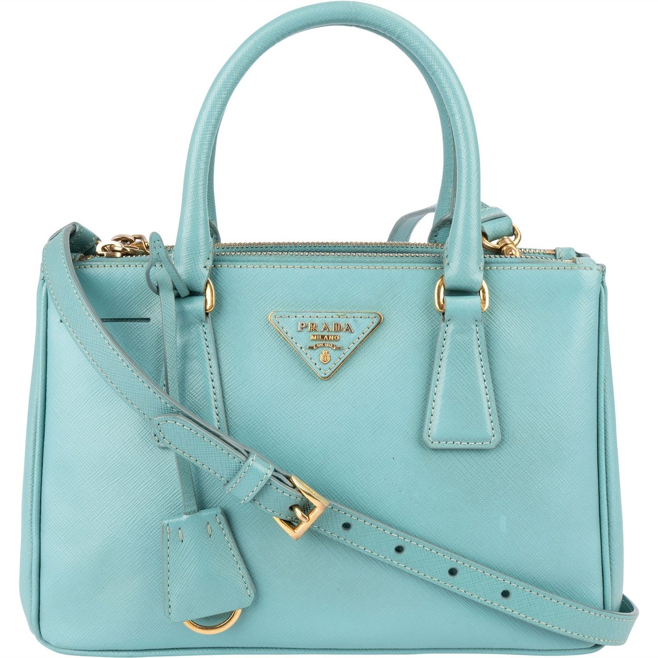 Prada Prada Saffiano Leather Small Galleria Bag Handbag Lichtblauw