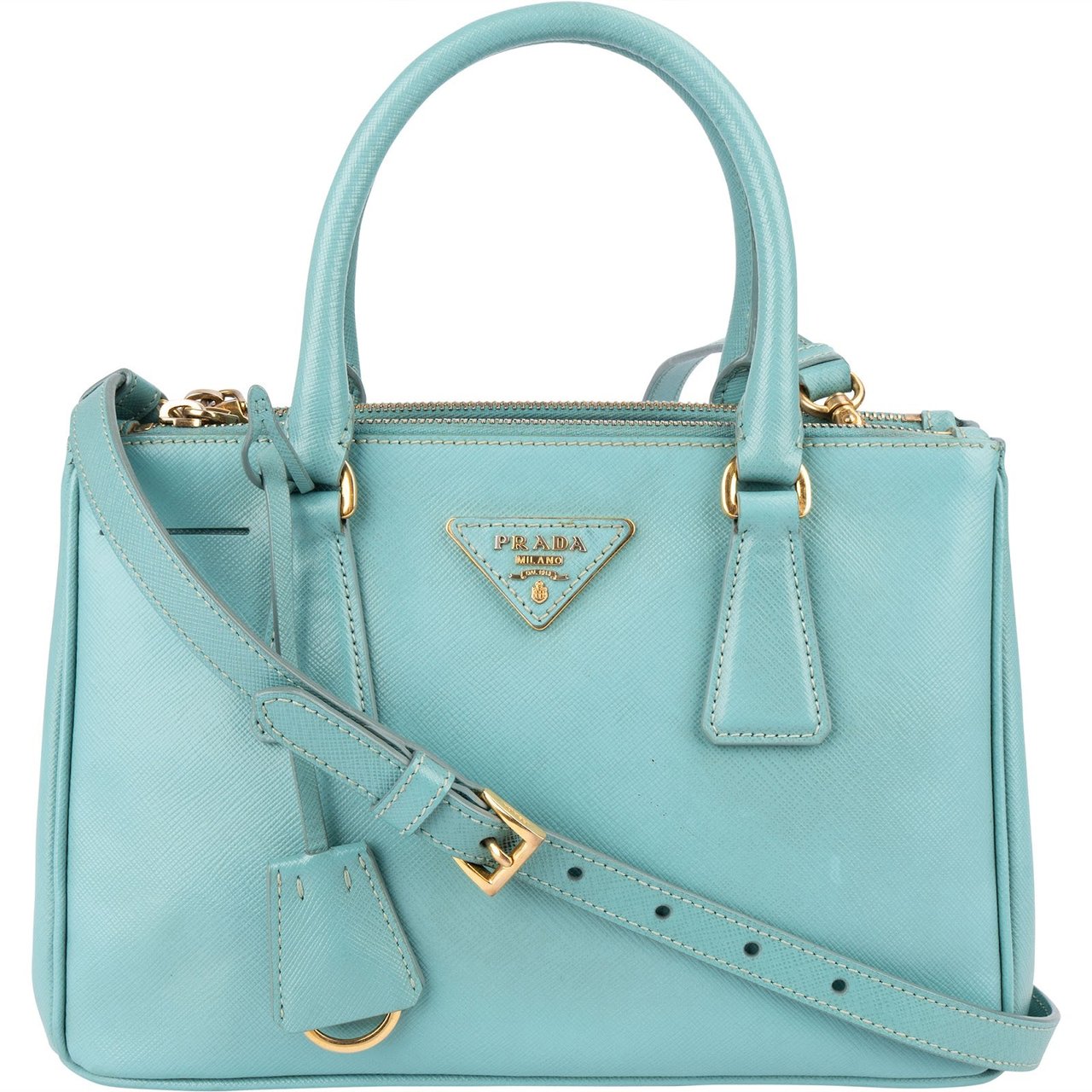 Prada Saffiano Leather Small Galleria Bag Handbag Lichtblauw